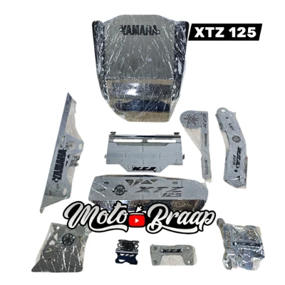 AC XTZ 125 COMBO NAVIDEÑO ACERO INOXIDABLE x 10 UNIDADES ( Resonador / P. exosto )( Acutrax / Freno delantero / P. cadena / L. exosto / P. mordaza / P. piñon / P. placa / Pechera )