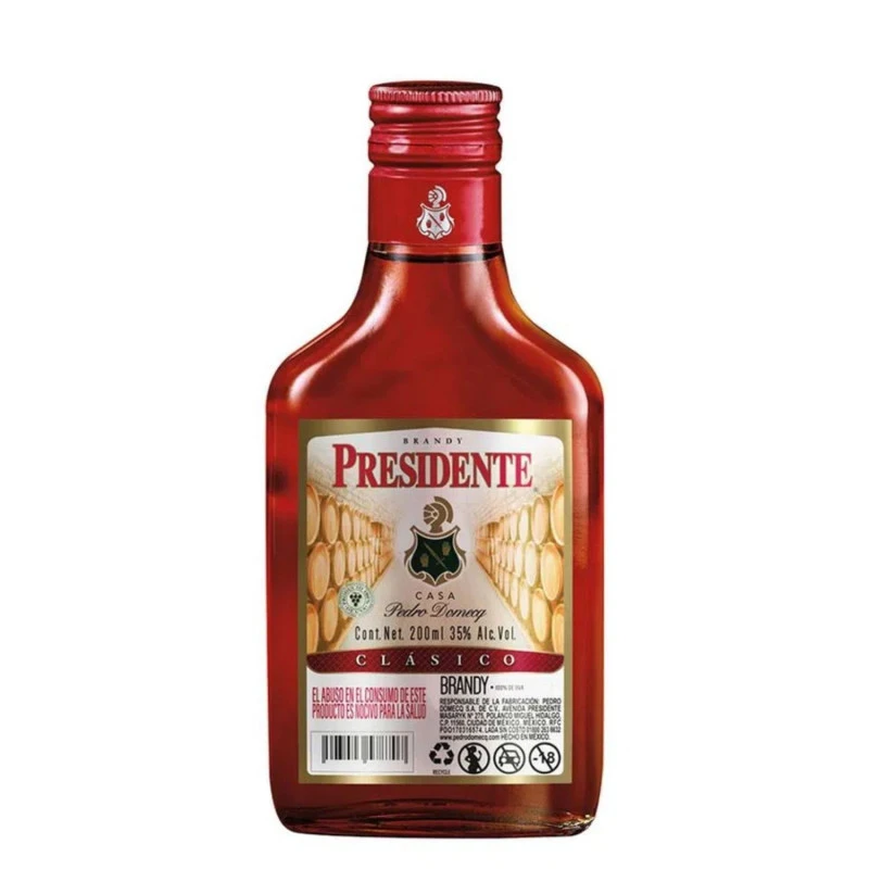 Presidente brandy clasico 200 ML 35 % ALC. VOL.