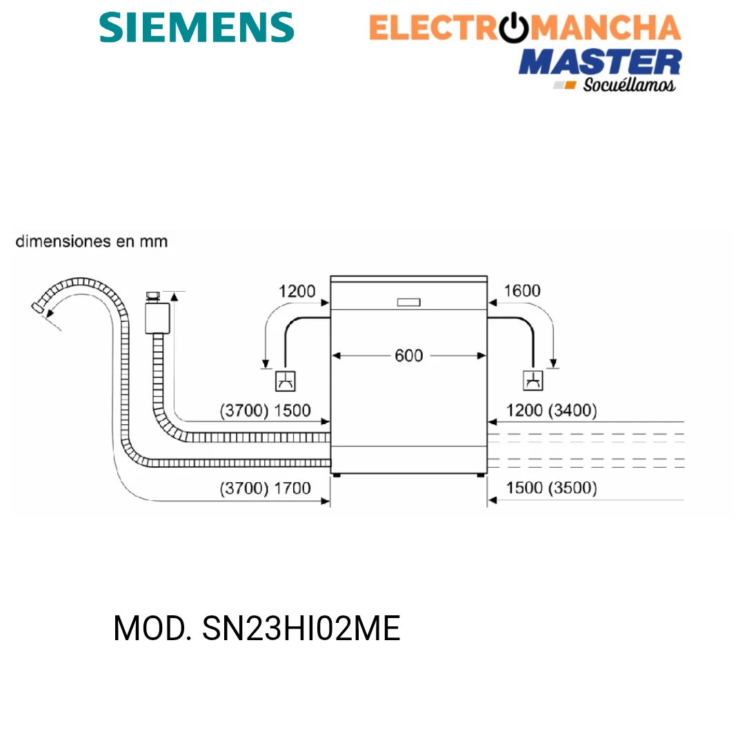 LAVAVAJILLAS SIEMENS IQ300 SN23HI02ME INOX 14 CUB. CLASE D  9