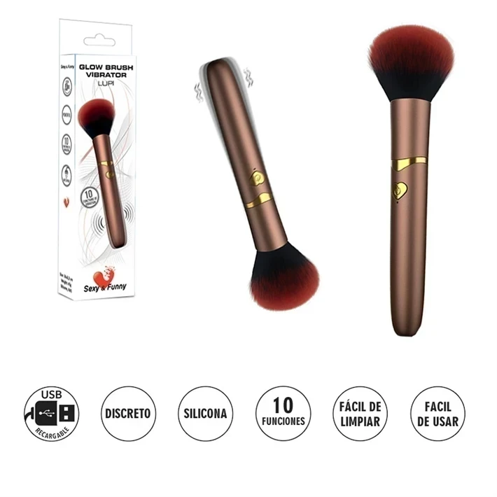 Brocha eléctrica para maquillaje, herramienta de belleza con vibración, 10 modos de vibracion
