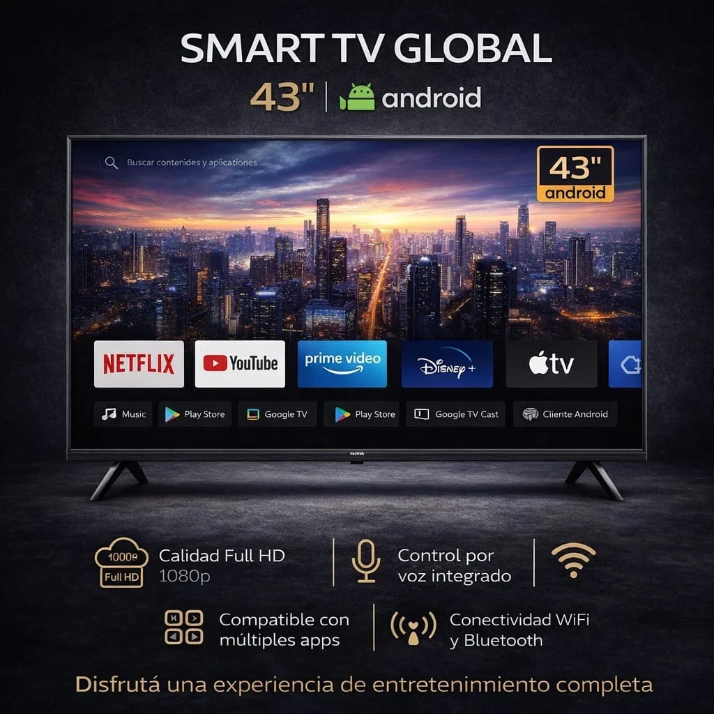 SMART TV GLOBAL 43" C/ANDRIOD TV* 