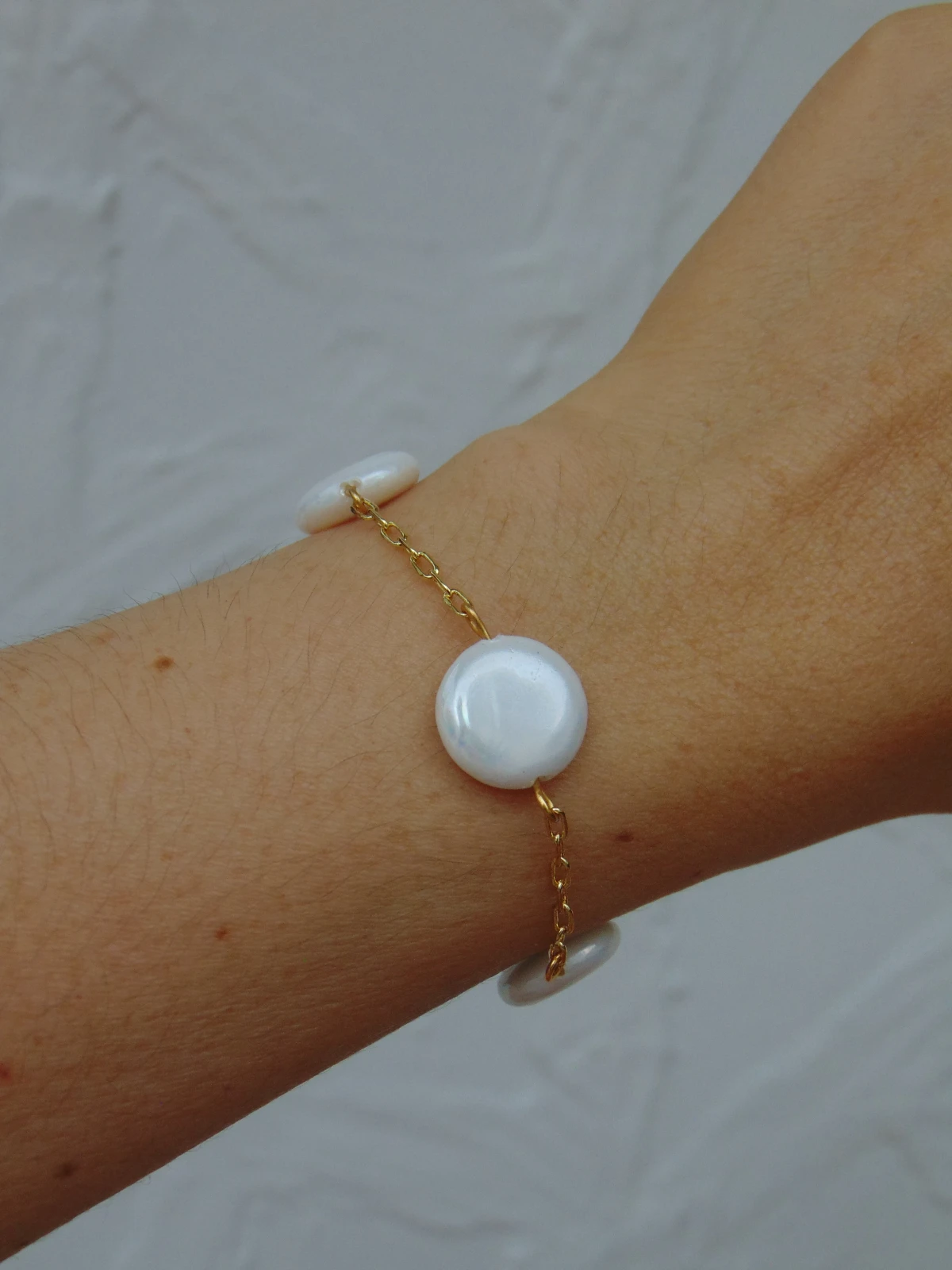 PULSERA RODIO DOR PERLA RIO PLANA 