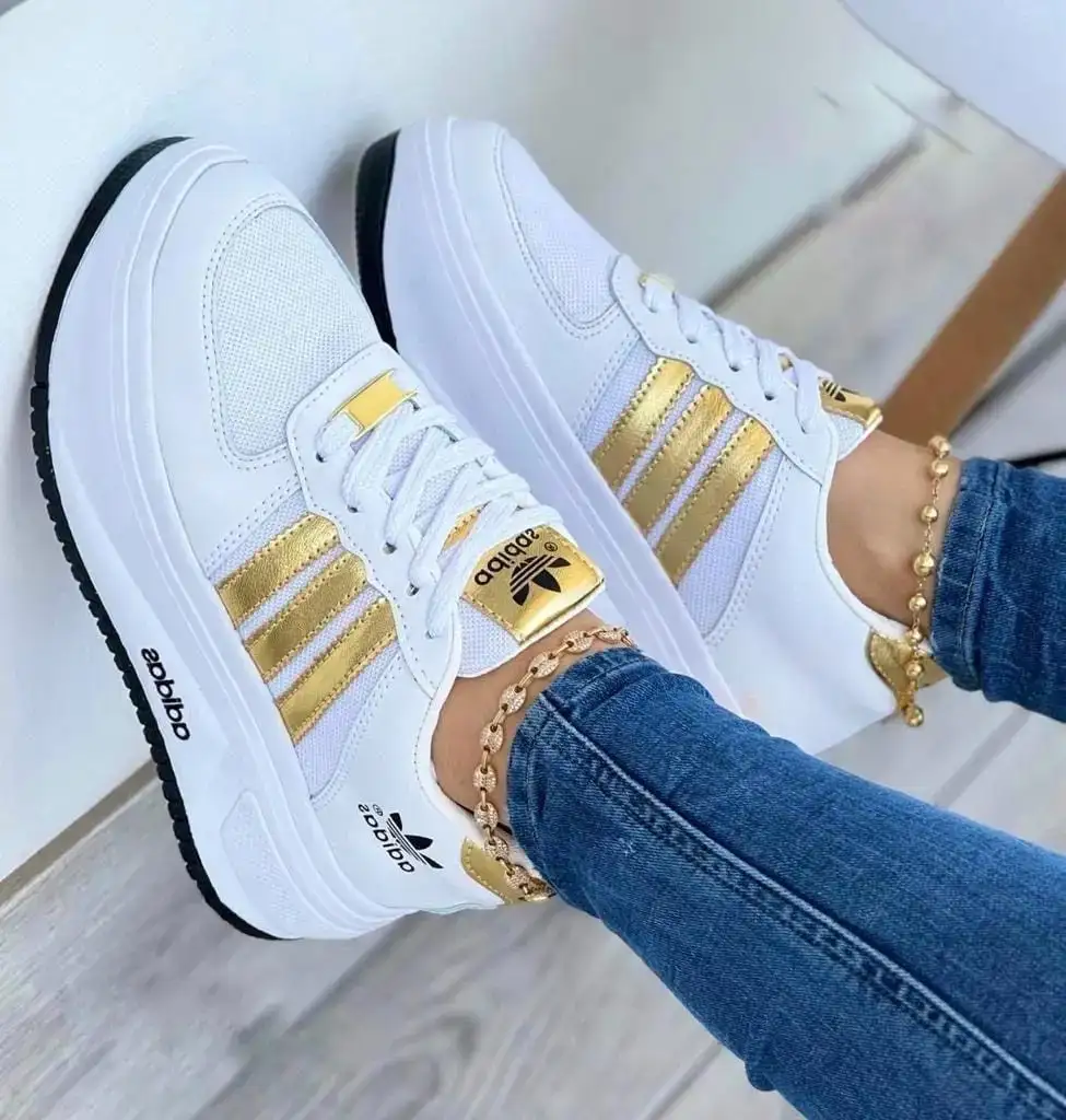 Tenis Adidas Diamond Blanco Dorado Dama