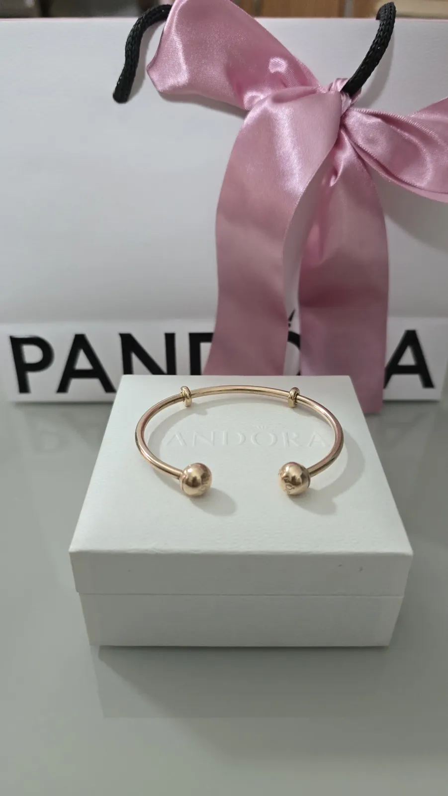 Pandora open bangle rose gold bracelet  2