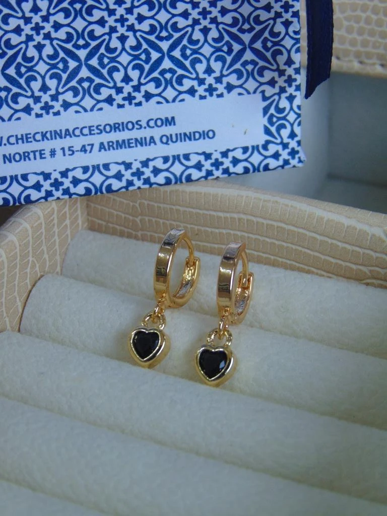 CANDONGA RODIO DOR DIJE CORAZON NEGRO 1.2CM