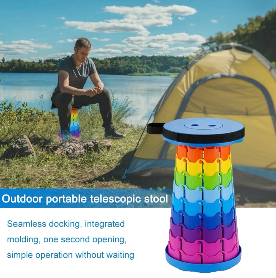 Banco telescopico pegable portatil multiusos arcoiris 4