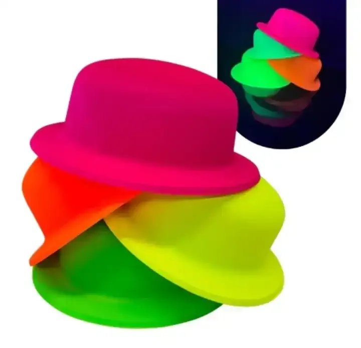 Sombrero plastico bombin fluo 