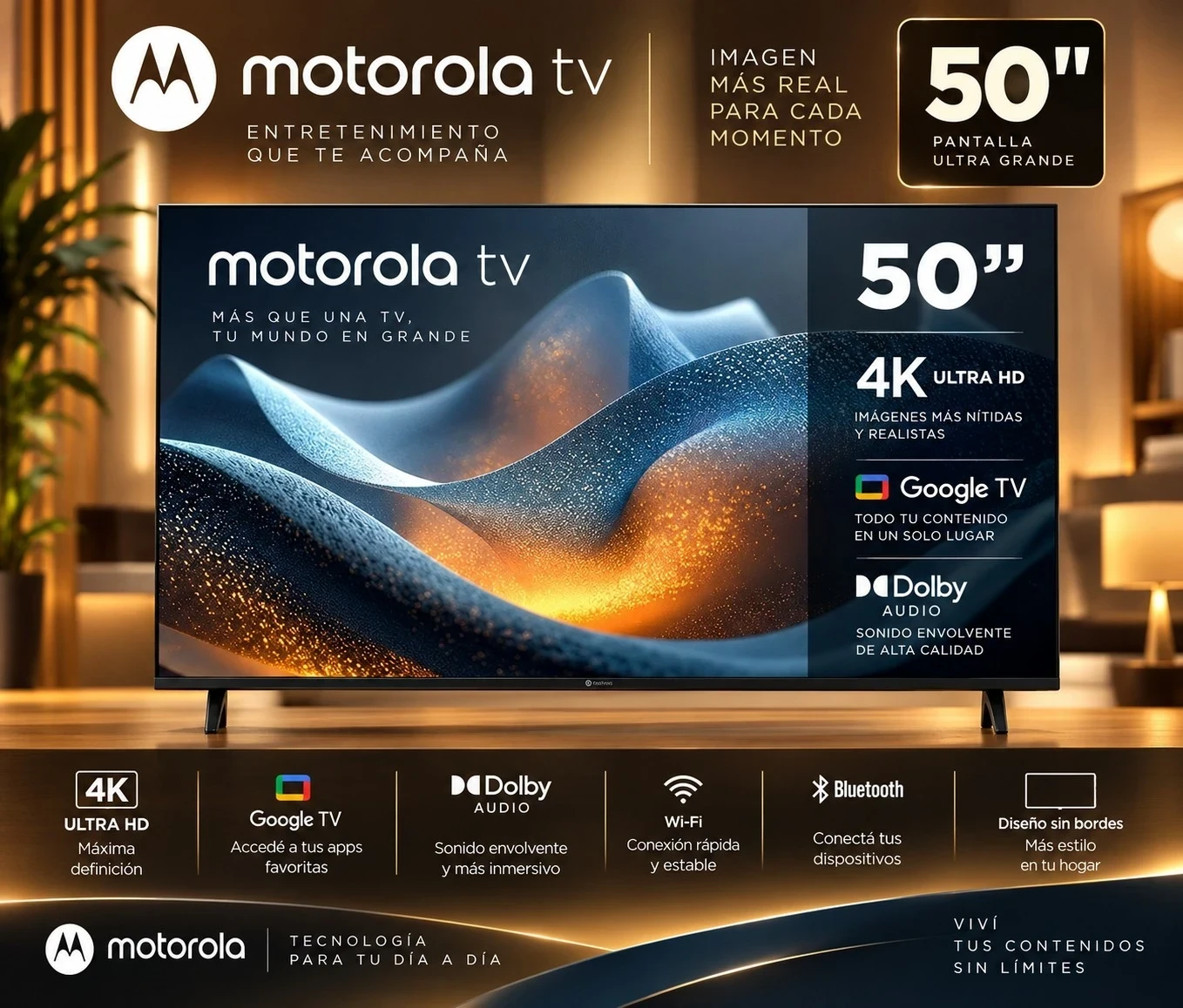 SMART TV MOTOROLA 50 C/GOOGLE TV  CONSULTAR DISPONIBILIDAD CON EL VENDEDOR