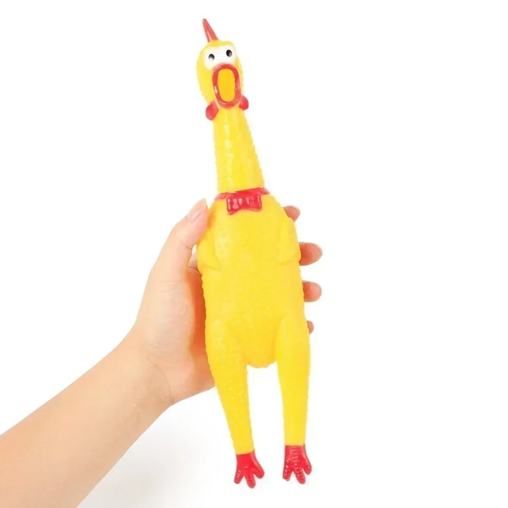 Juguete de goma pollo cocoroco grande