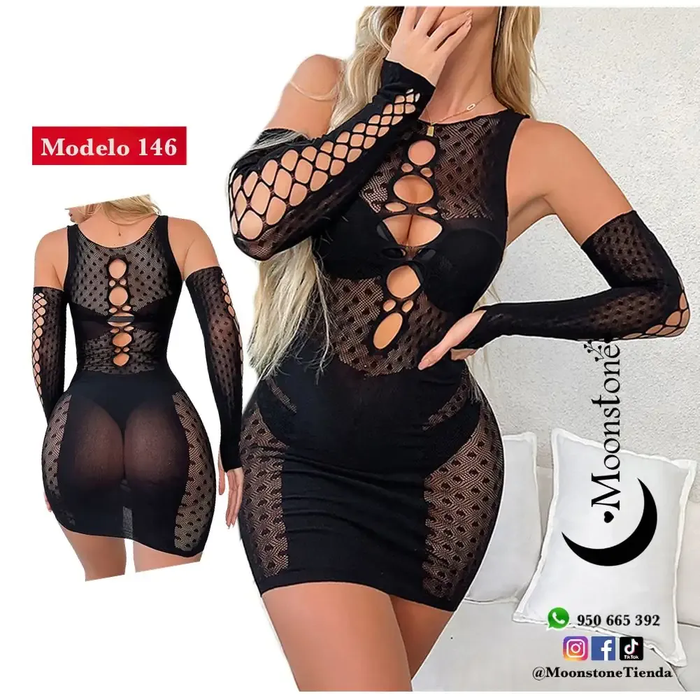 Modelo 146 Vestido + mangas negeo panty