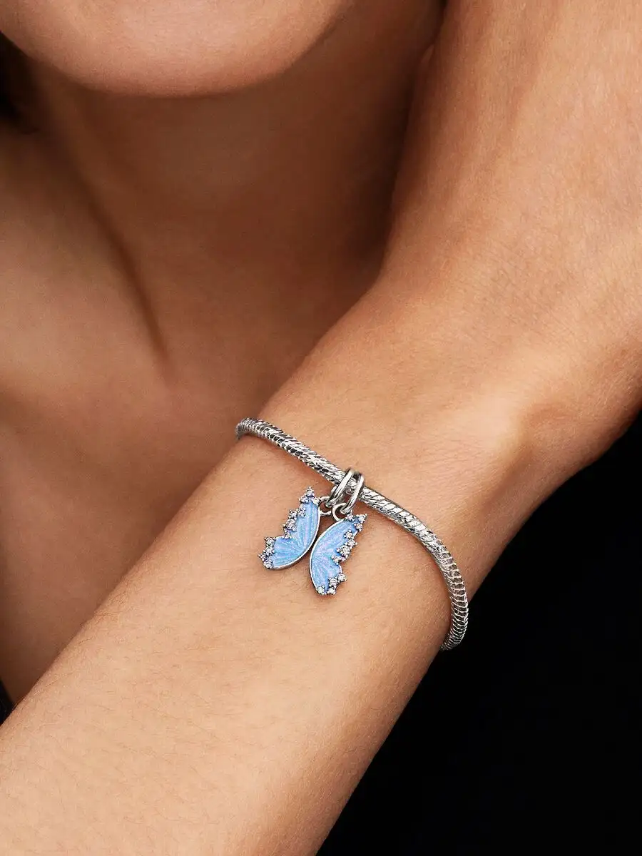 2 Dijes de mariposa desmontable en plata APTO para pulsera, collar, joyería, regalo de cumpleaños, regalo de aniversario 2