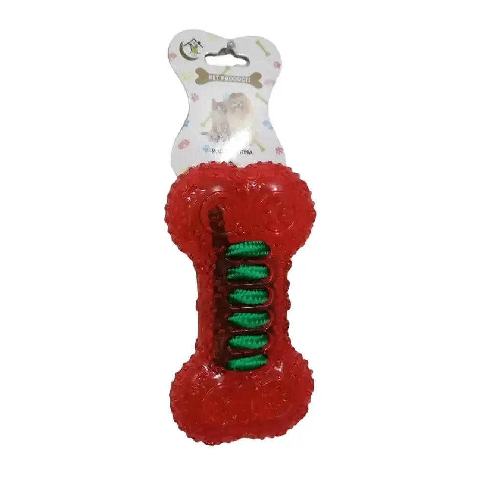 Juguete Hueso con Resorte Rojo