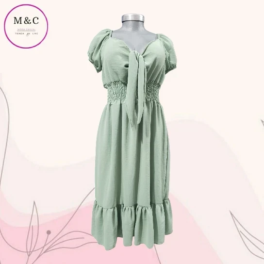 Vestido Talla Mediana estilo campesino liso 6