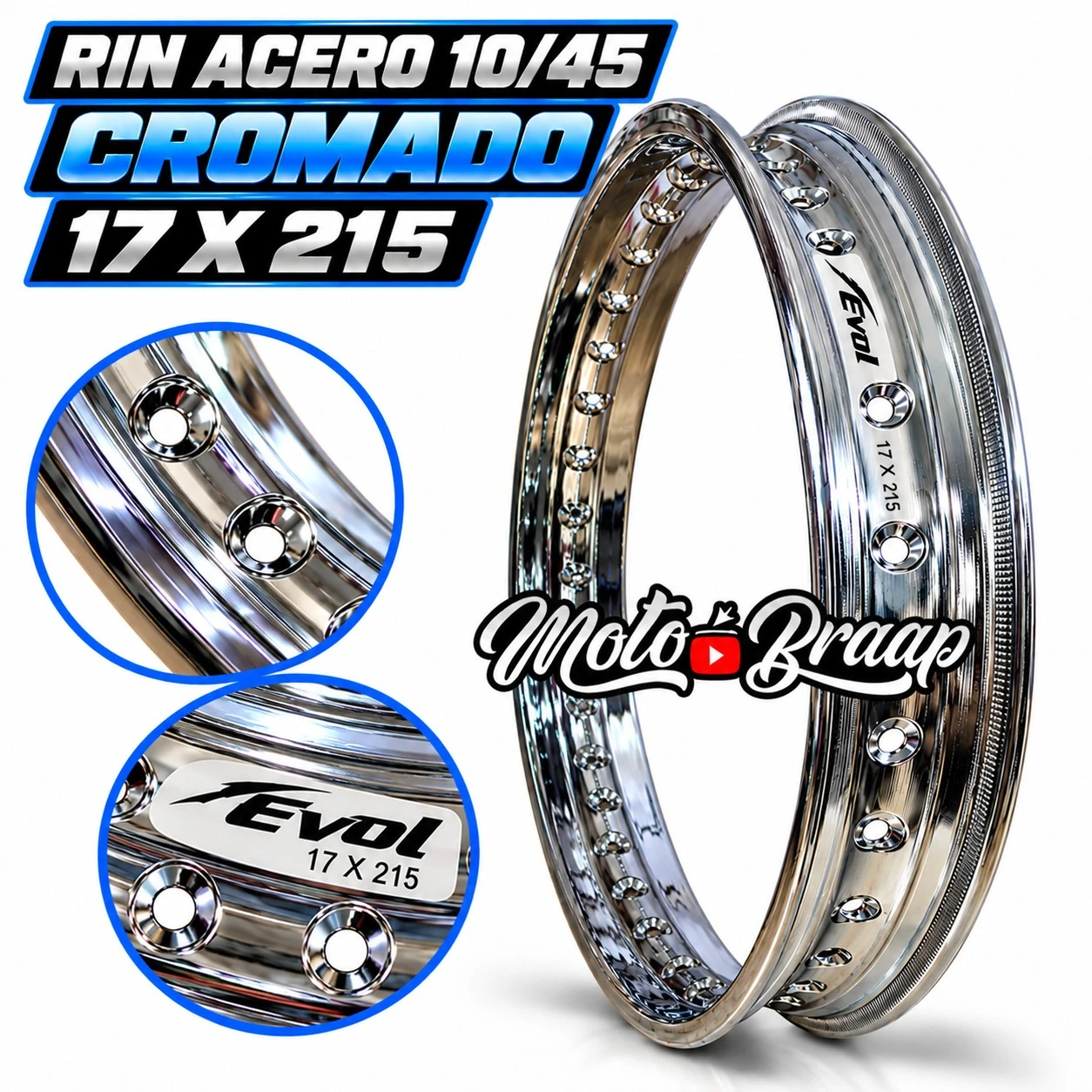 17 X 215 Rin acero cromado 7 cm EVOL