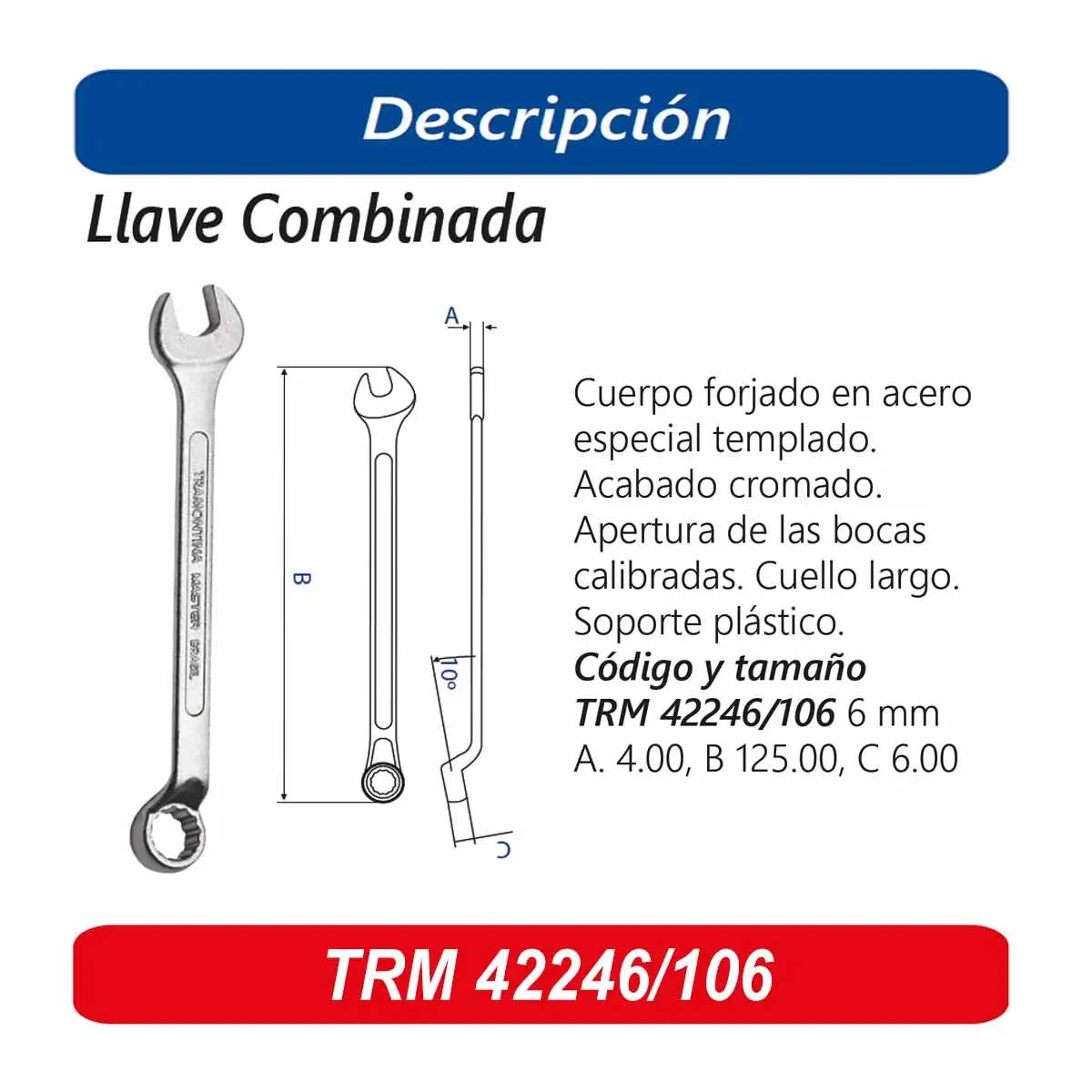 LLAVE COMBINADA TRM 06MM