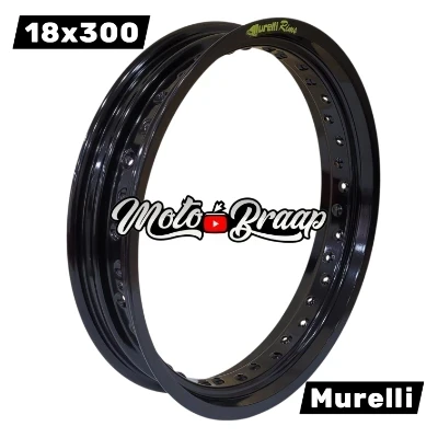 18 x 300 Rin Murelli aluminio color negro 9,5 cm 36 huecos