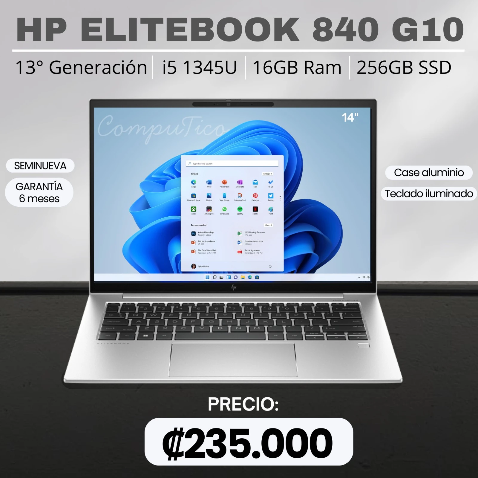 LAPTOP HP ELITEBOOK 840 G10 i5 1345U 16/256GB