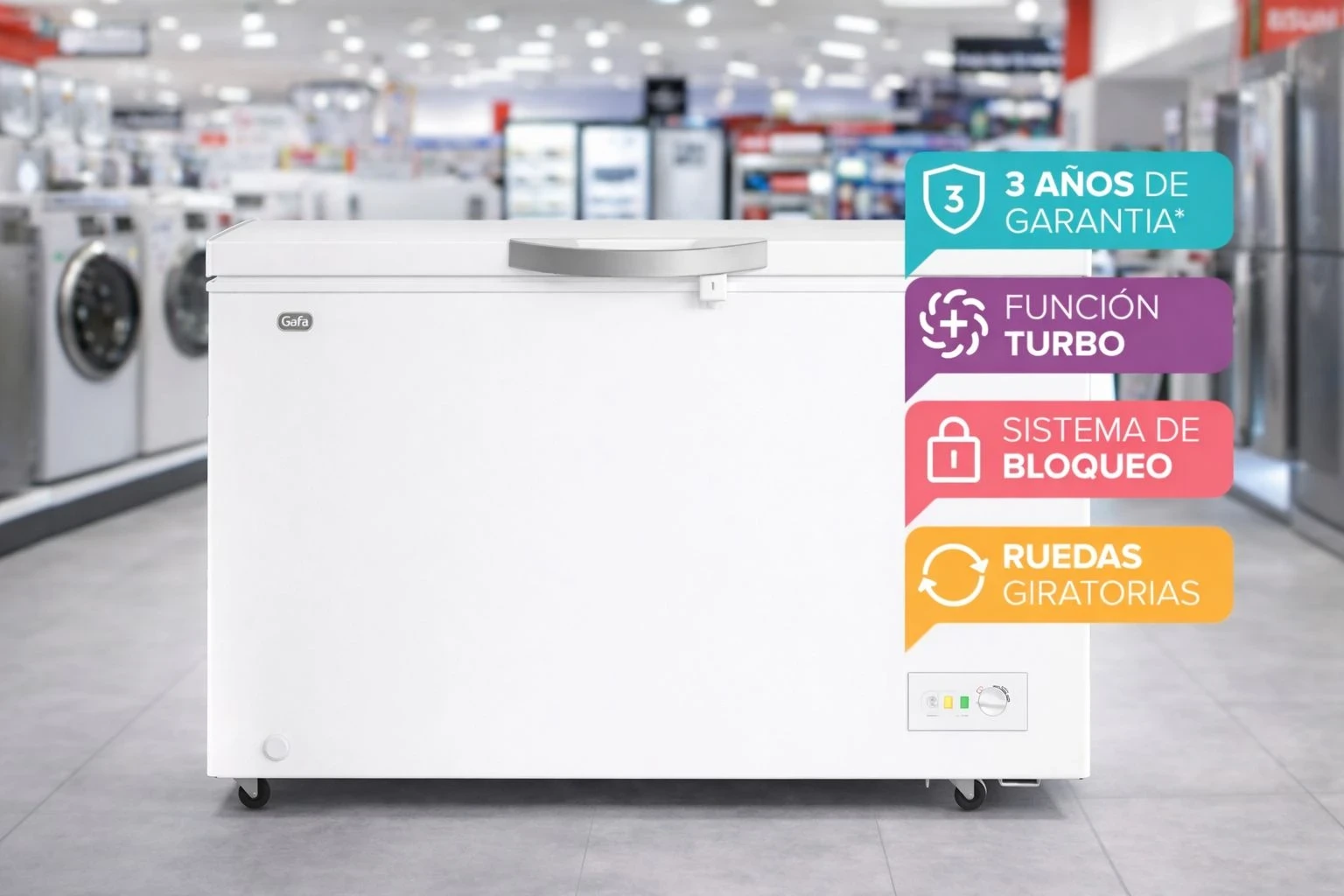 FREEZER HORIZONTAL DE POZO GAFA 316LTS TURBO BLANCO