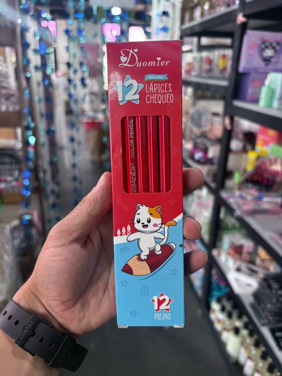Paquete de 12 Lápices de Color Rojo con Goma Integrada – Duomeier 2