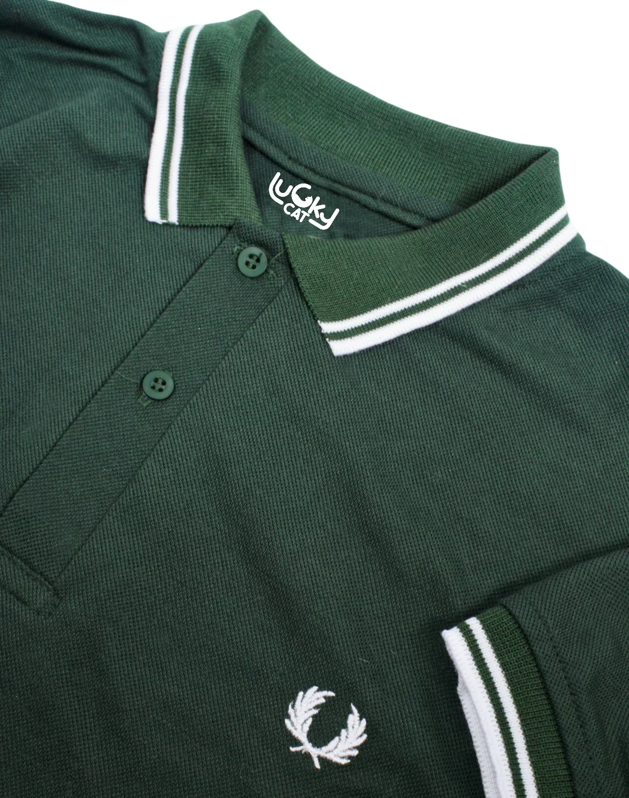 Camisa polo verde botella con blanco 