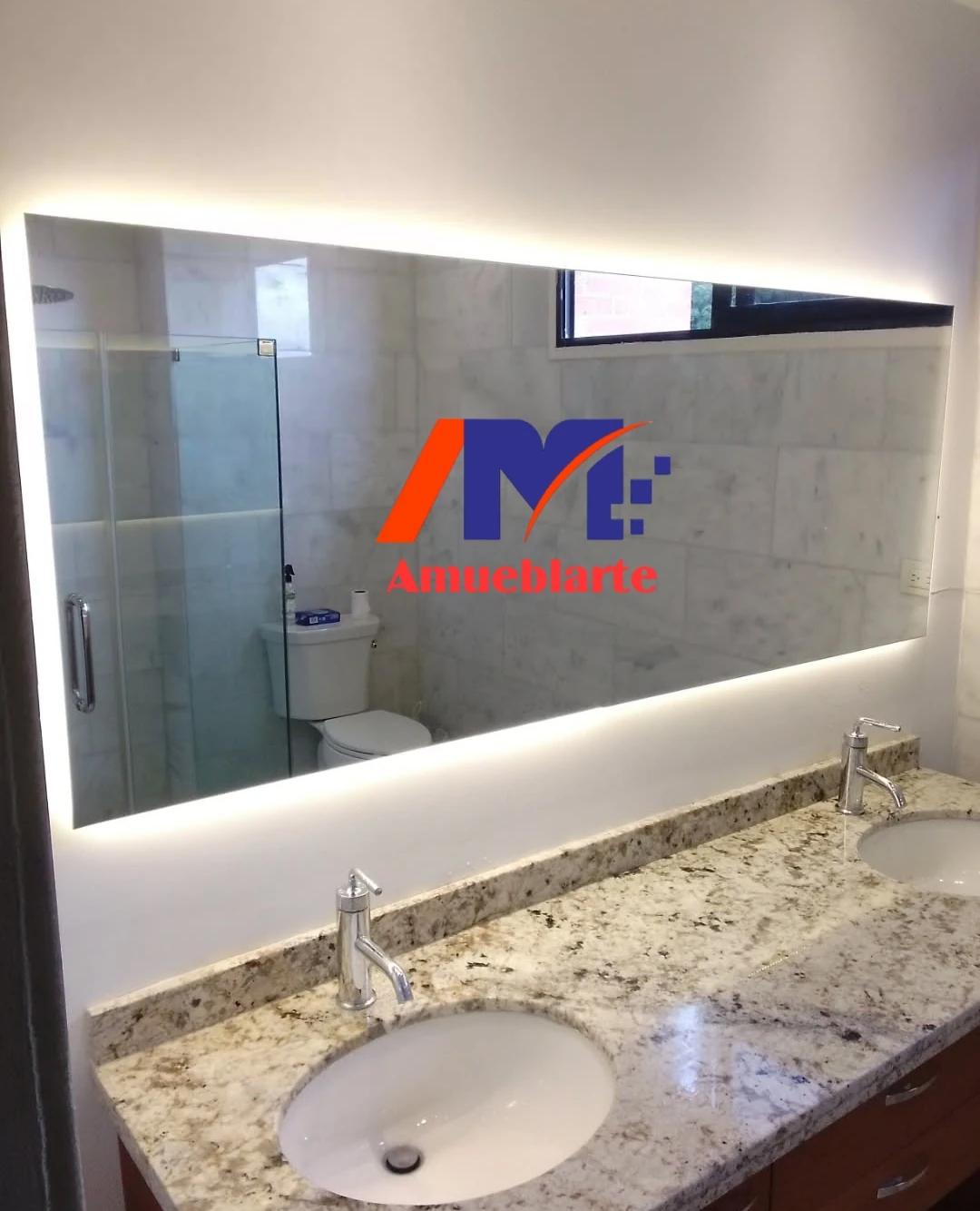 Espejo rectangular + luz led 2