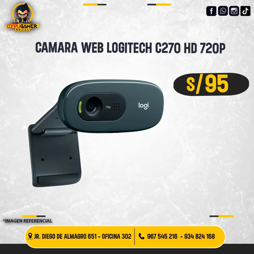 CÁMARA LOGITECH C270 HD, 720P
