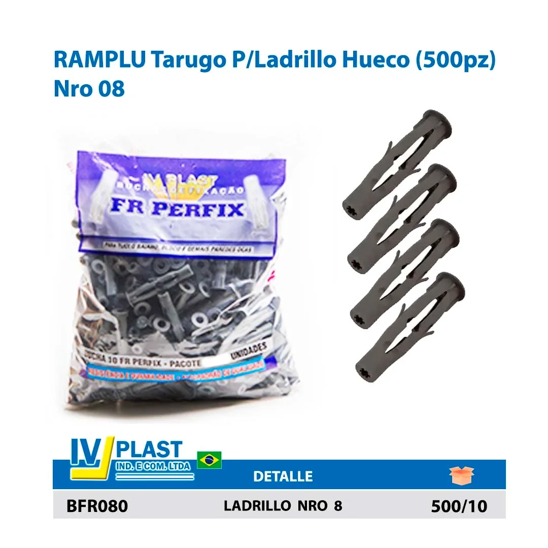 RAMPLU Tarugo P/Ladrillo Hueco (500pz) Nro 08 