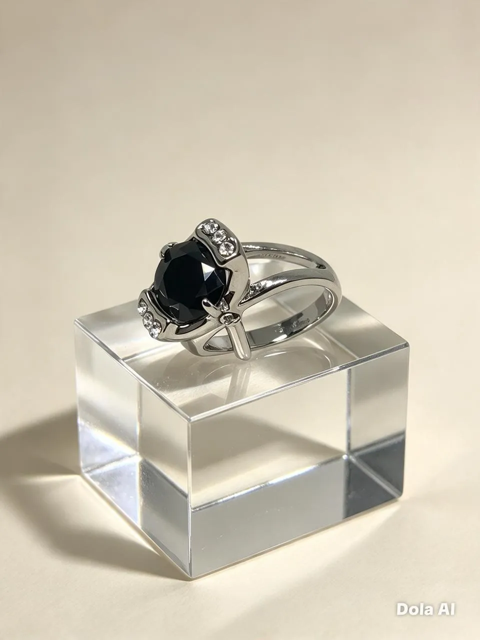 Anillo de piedra negra 
