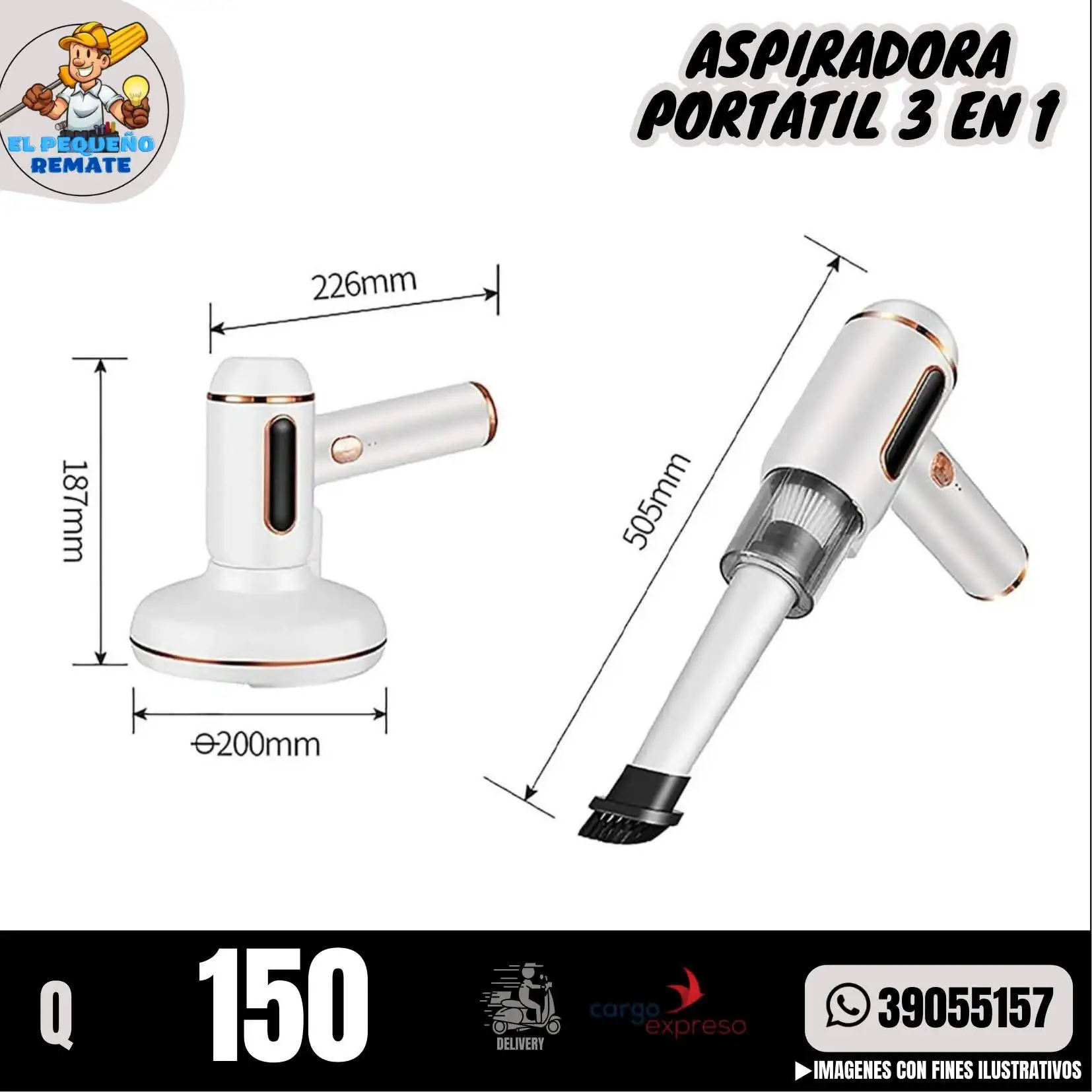 ASPIRADORA PORTÁTIL 3 EN 1 3