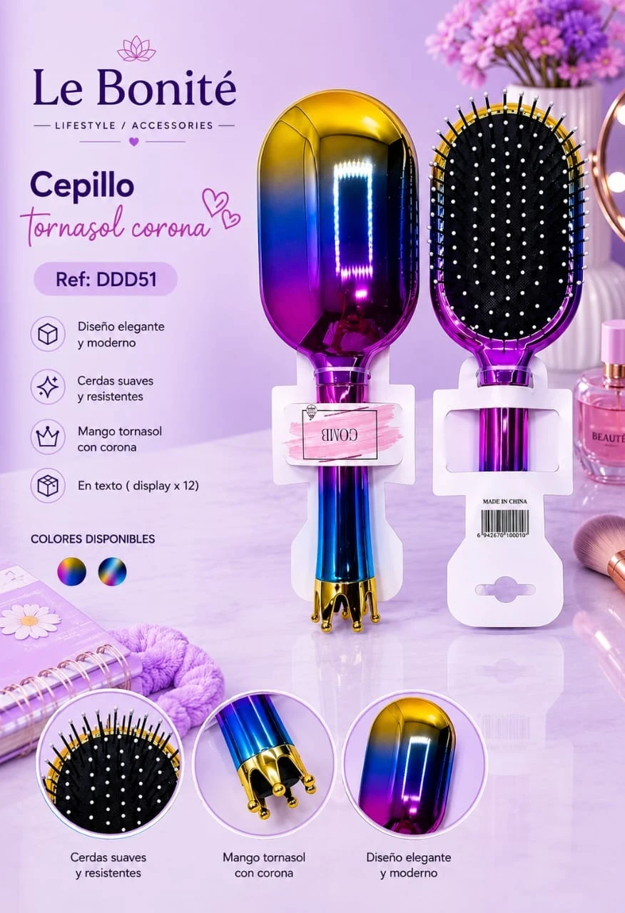 le bonite cepilo para cabello tornasol corona ddd51.jfif