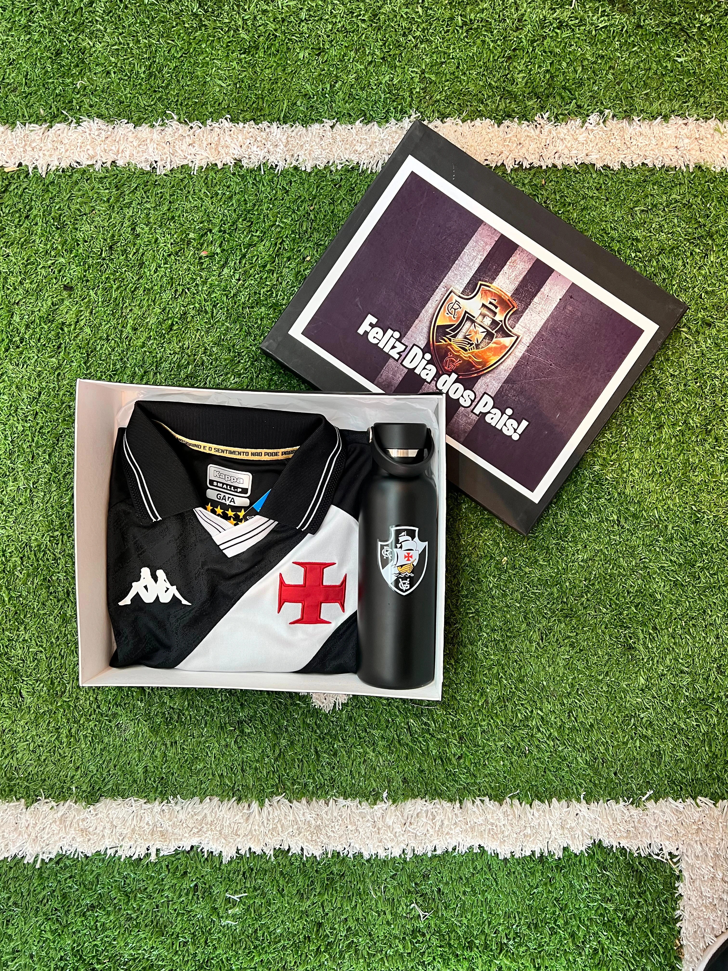 KIT VASCO DA GAMA CAMISA OFICIAL + GARRAFA TÉRMICA 