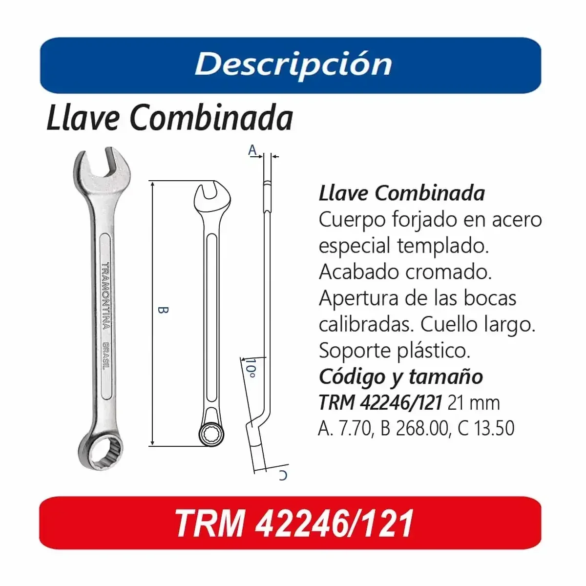 LLAVE COMBINADA TRM 21MM