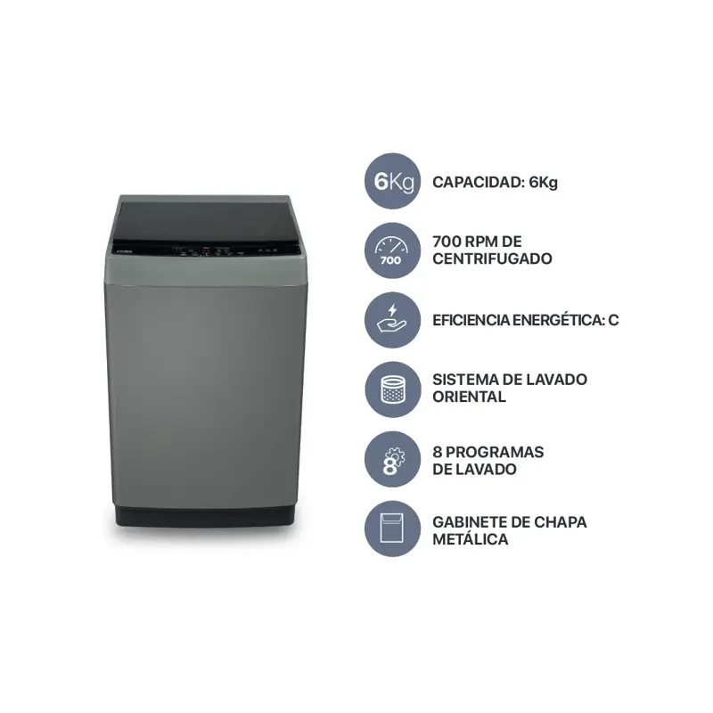 LAVARROPAS CODINI 6KG CARGA SUPERIOR 700RPM
