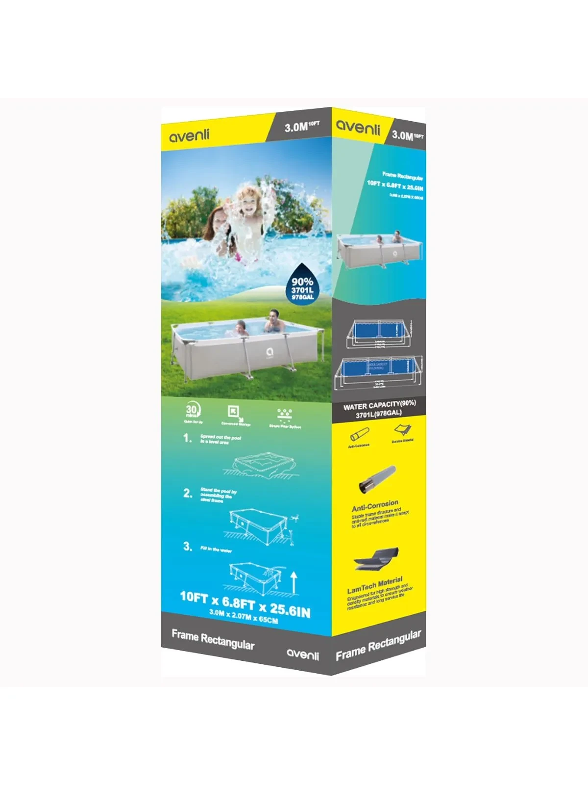 Pileta AVENLI Estructural Rectangular 300 x 207 x 65 3701 Litros  4