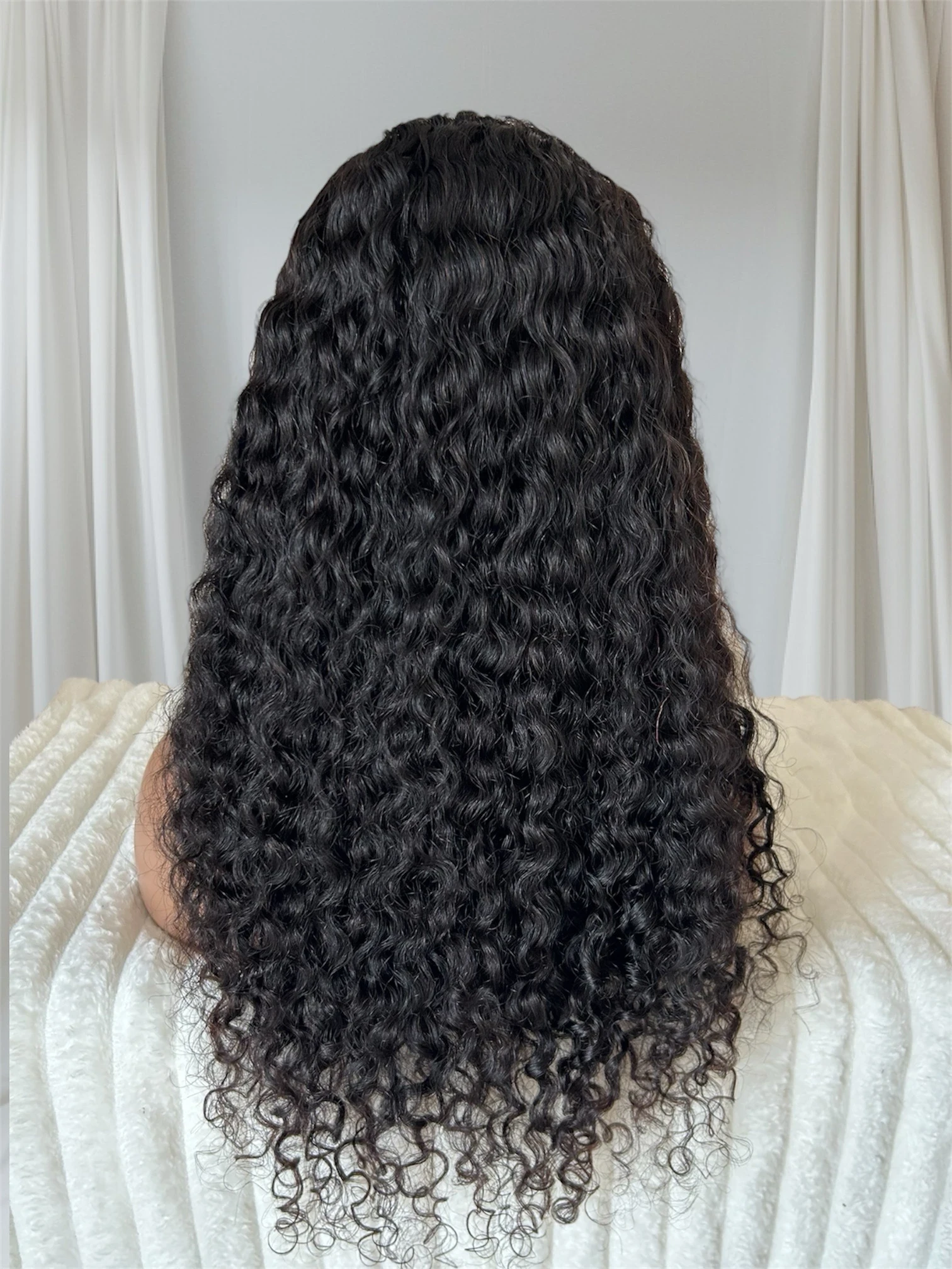 Peluca Rizada en U cabello Humano 24 pulgadas 4