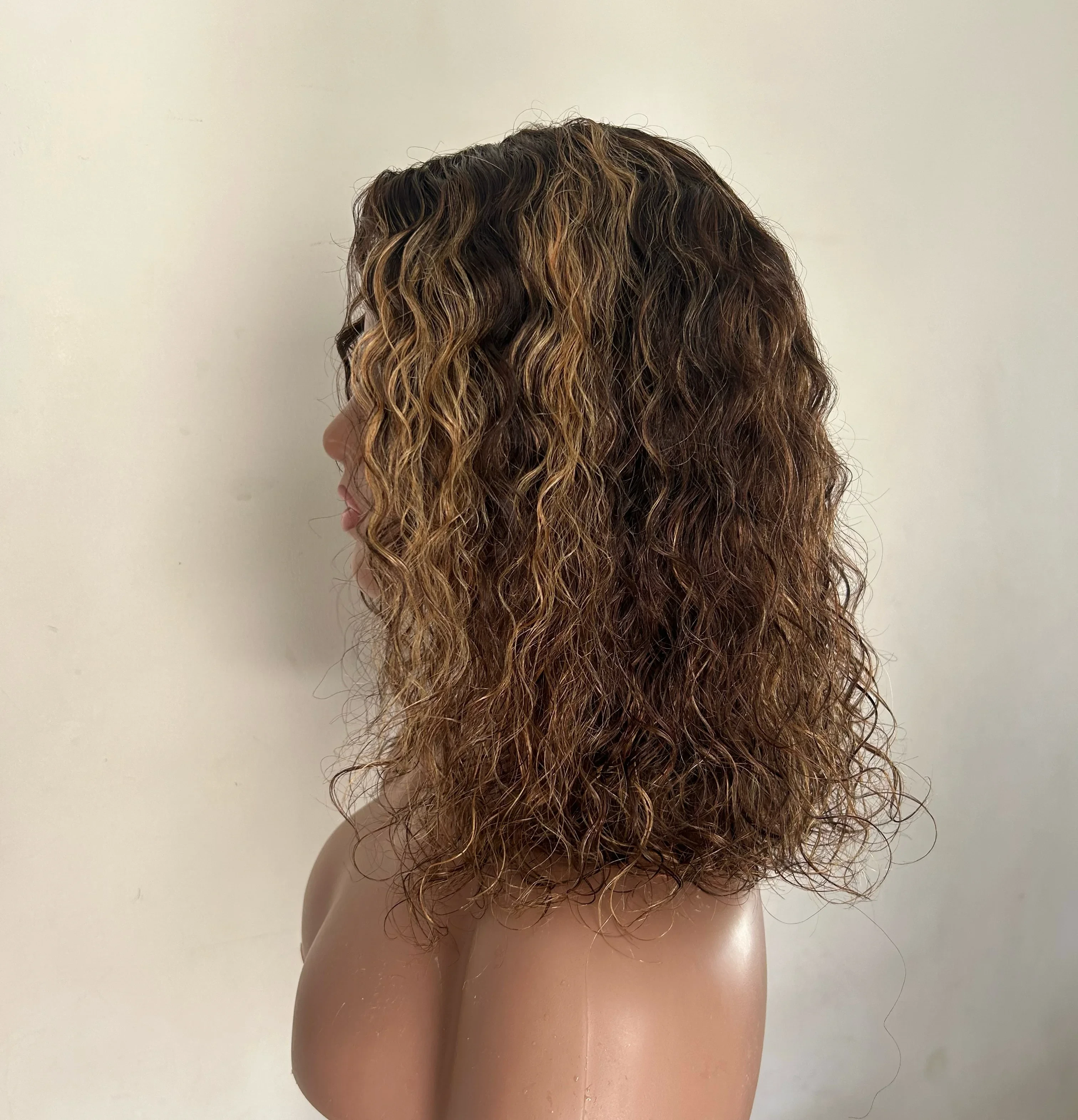 Peluca de cabello humano sin pegamento, 4/27 con reflejos rizados, cierre de encaje, pelucas precortadas 4x4 HD 12”  6