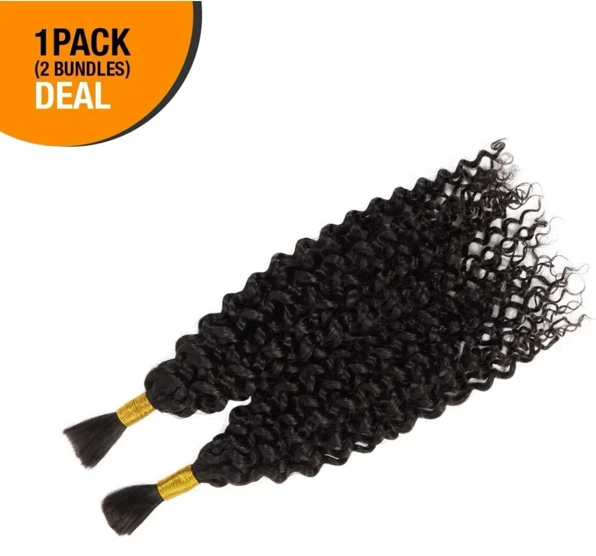 Cabello humano micro trenzado a granel de agua a granel de 18”, 100g (2 paquetes), cabello humano virgen  2