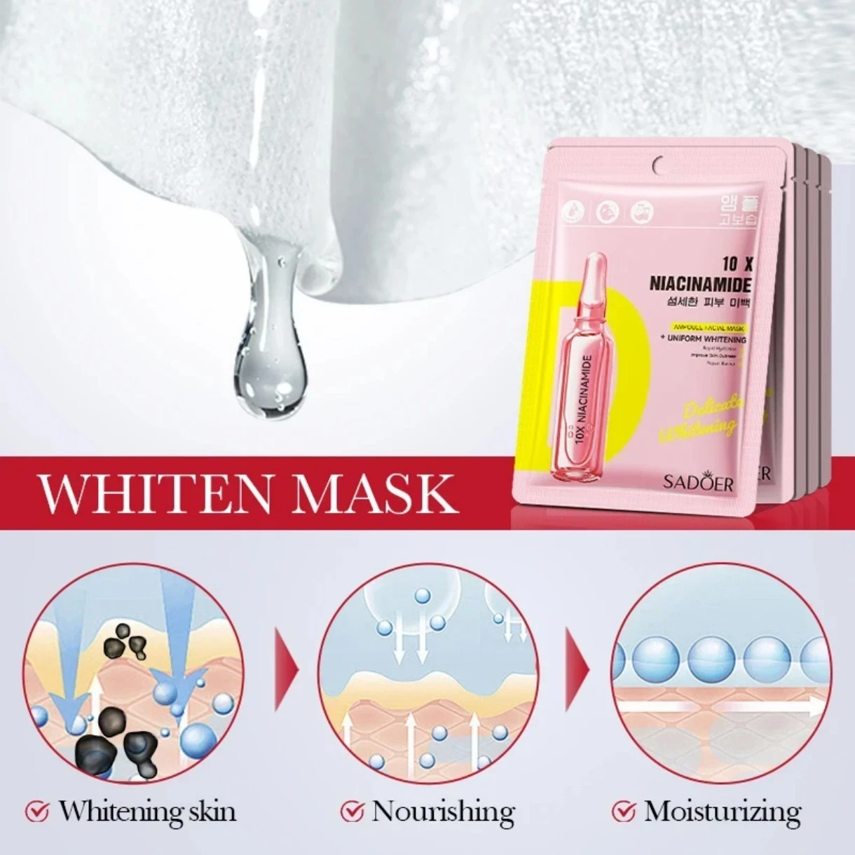✨ Mascarilla Facial Ampoule 10X Niacinamida – Sadoer ✨ ☺️🌈 4