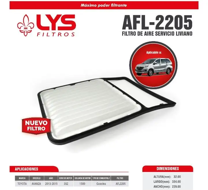 Filtro de aire AFL2205