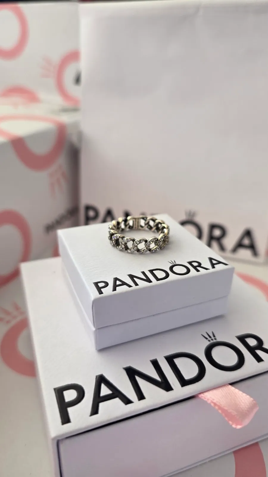 Pandora Timeless Cuban silver ring 2