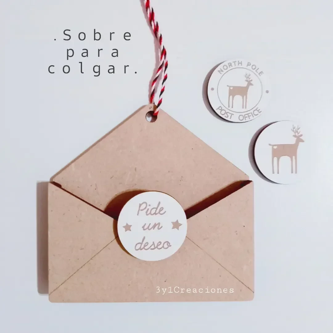 SOBRE DE CARTA 3D PARA COLGAR CHICO