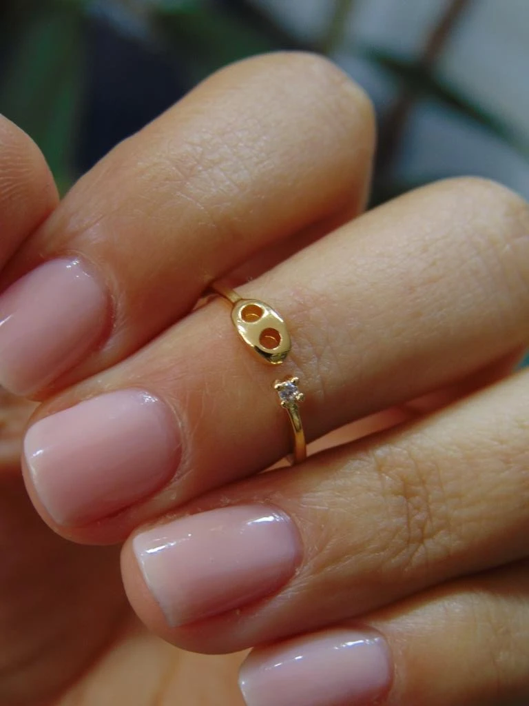 ANILLO ACERO DOR MINI GUCCI