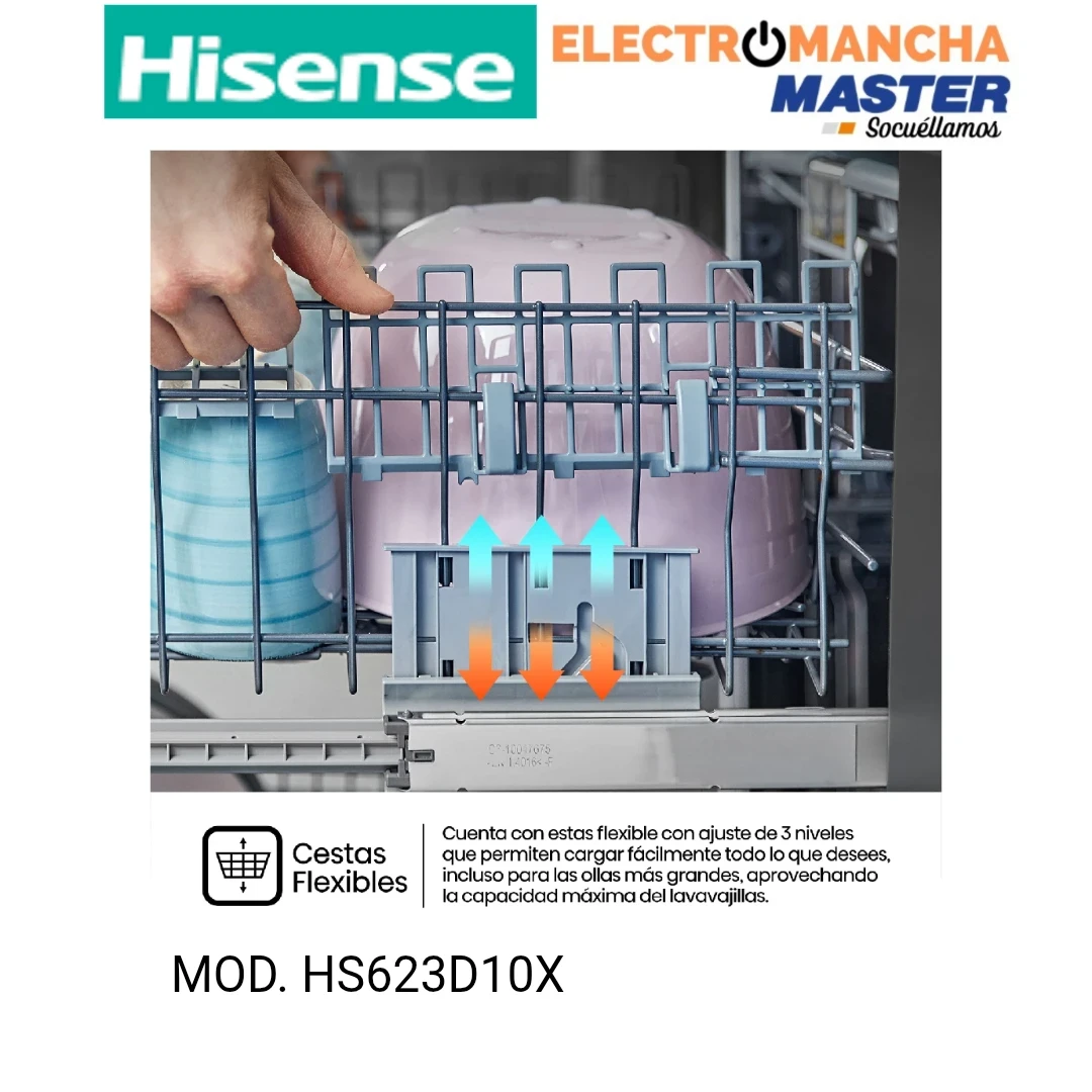 LAVAVAJILLAS HISENSE HS623D10X INOX 3 BANDEJA D 10