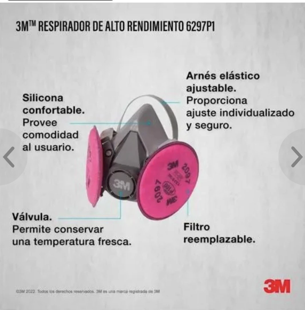 RESPIRADOR 3M POLVOS - PARTÍCULAS- OLORES 2