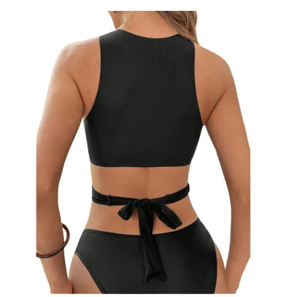 Top bikini liso con abertura 2