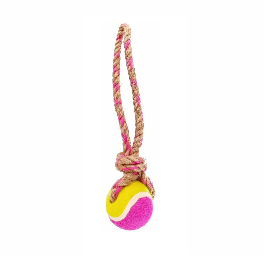 Juguete De Soga Natural Resistente Con Pelota 