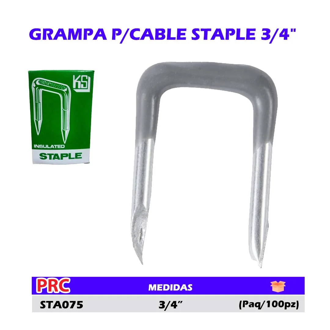 GRAMPA P/CABLE STAPLE 3/4" (Paq/100pz)