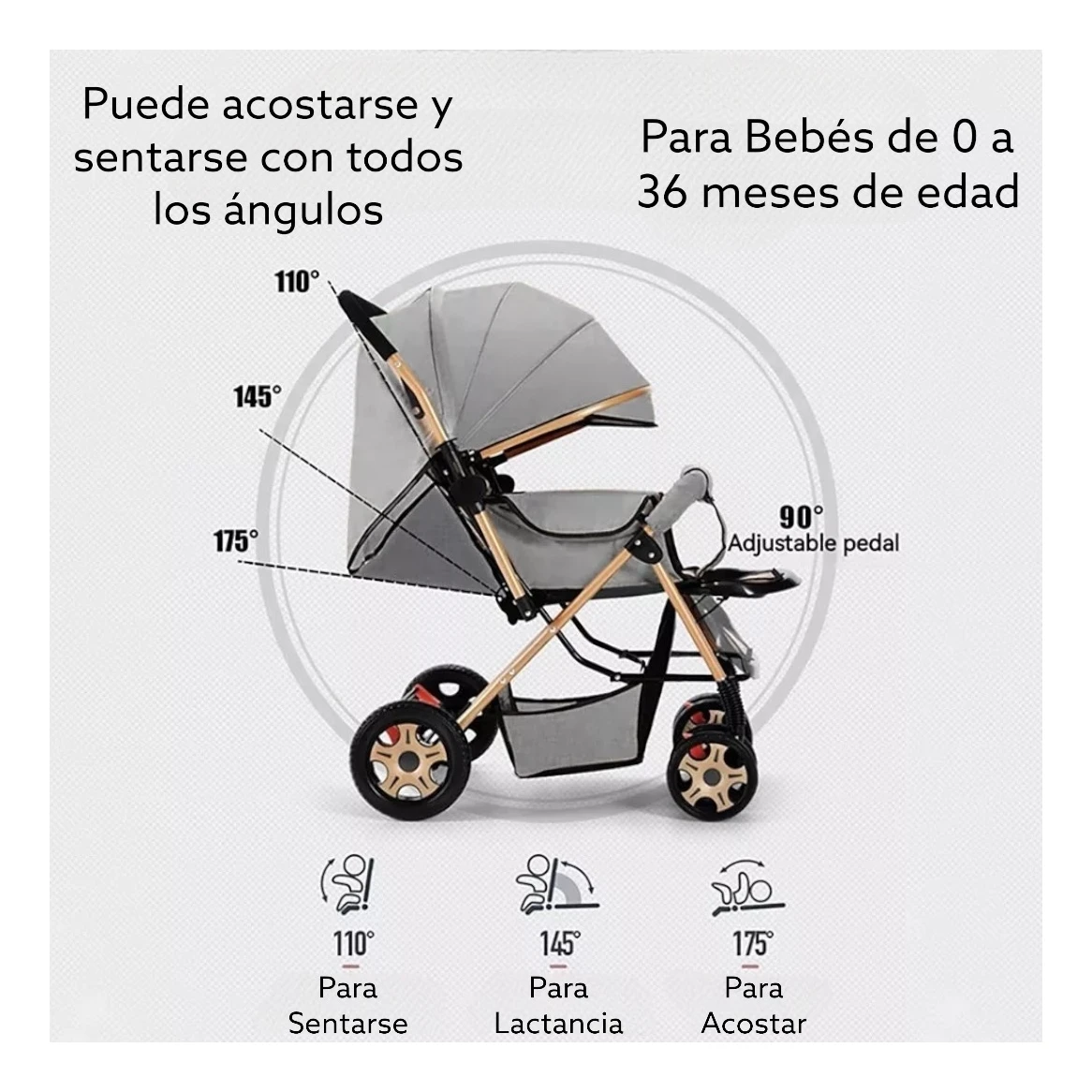 COCHE PARA BEBÉ 5 EN UNO REVERSIBLE 3