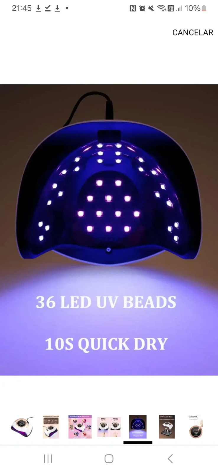 Lámpara para Uñas 168W UV/36Led. Modelo: SUNS6 2