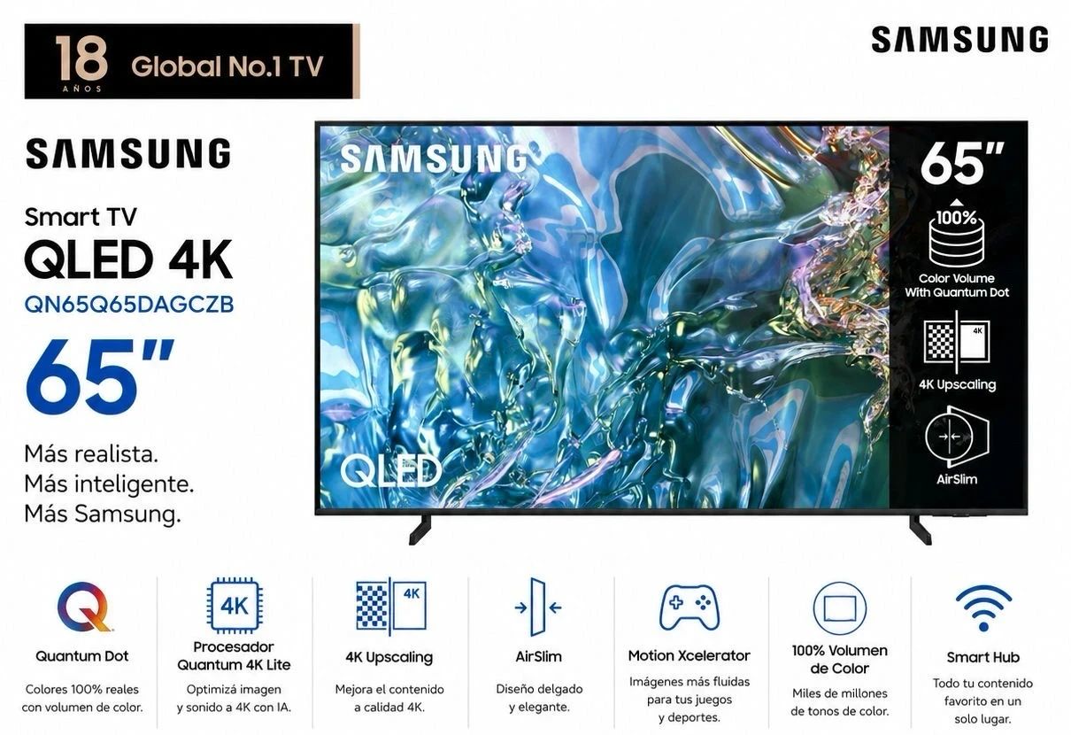 SMART TV SAMSUNG 65” QLED